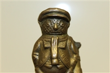 Vintage Dunlop Man Brass Bell with Original Patina