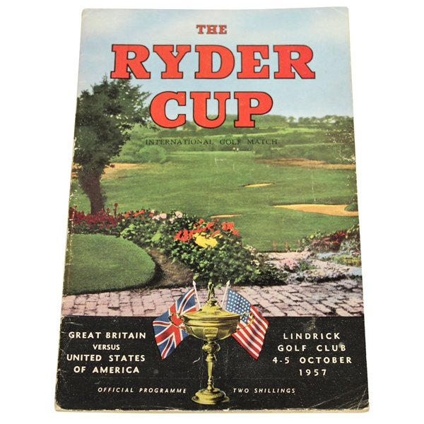 1957 Ryder Cup at Lindrick GC Official Program - GB 7 1/2 - 4 1/2