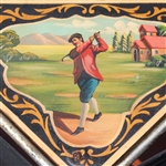 Classic Golf Themed Painted Golf Ball/Magazine Basket/Holder - Crossed Clubs