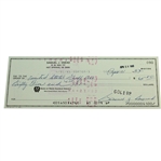 Sam Snead Signed 1983 Personal Check to the USGA JSA ALOA