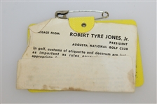 1969 Masters Tournament Series Badge #491 - Tommy Aaron Winner - Low Number