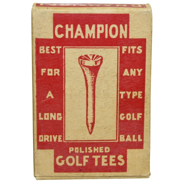 Vintage Champion Polished Golf Tees Box with Original Tees