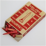 Vintage Champion Polished Golf Tees Box with Original Tees