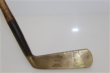 Bussey & Co Putter GGB Patent Steel Socket Long Blade Putter - Sewn Bussey's Grip Handle