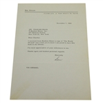 Ben Hogan Signed Letter to Charles Price November 7, 1962 JSA ALOA