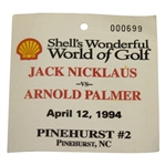 Arnold Palmer vs. Jack Nicklaus Shells Wonderful World of Golf Ticket #699 - Charles Price Collection