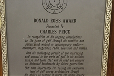 Charles Price's 1987 American Society of Golf Course Architects Donald Ross Award