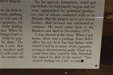 Charles Price's 1992 'The Last Days of Bobby Jones' GWAA First Place Plaque - Writing Competition