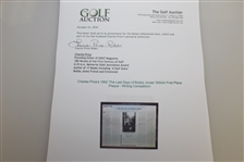 Charles Price's 1992 'The Last Days of Bobby Jones' GWAA First Place Plaque - Writing Competition