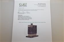 Bobby Jones' Personal Used Desk Lighter Gifted to Friend Charles Price - Multiple Provenance