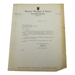 Charles "Chick" Evans, Jr. Signed Letter to Charles Price - October 23, 1962 JSA ALOA