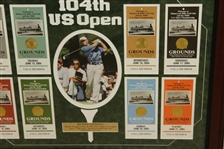 Retief Goosen Signed Deluxe 2004 US Open 8 Ticket Set Display - Framed JSA ALOA
