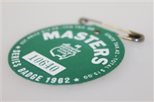 1962 Masters Tournament Series Badge #10640 - Arnold Palmer Winner