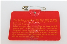 1972 Masters Tournament Series Badge #1036 - Jack Nicklaus Winner