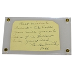 Horton Smith Signed Album Page Cut with Personal Note JSA ALOA