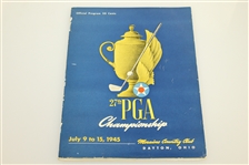 1945 PGA Championship Program & Clubhouse Staff Pass - Part of Nelson's 11 in a Row!