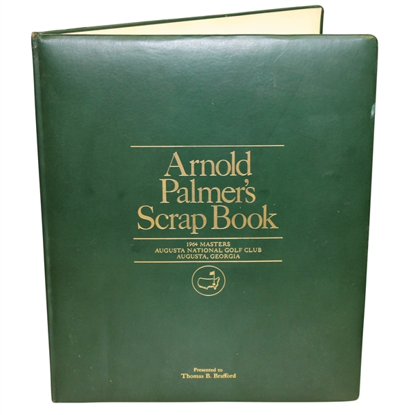 Augusta National Golf Club Member Gift - Arnold Palmers 1964 Scrapbook In Tribute to 4th Masters Win