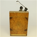 Detailed Brass Figural Golfer Bookend on 'Strokes of Genius' & 'Hole In One' - Pre-Swing
