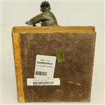 Detailed Brass Figural Golfer Bookend on 'Strokes of Genius' & 'Hole In One' - Pre-Swing
