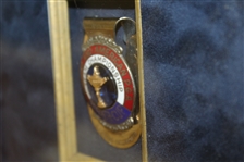 Bernhard Gallacher's 1983 Ryder Cup Badge/Clip with Etched Name and Date - Framed