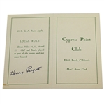 Cypress Point Club Scorecard Signed by Henry Puget - Clubs Pro for 41 Years JSA ALOA