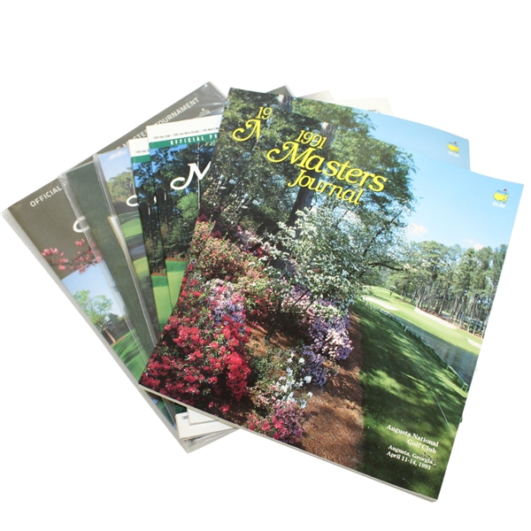 Masters Tournament Journals - 1991(x2), 2001(x2), 2002, 2009, & 2011
