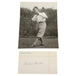 Willie Hunter (D-1968) Signed 3x5 Card with Wire Photo - 1921 Brit. Am Champ JSA ALOA