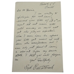 Syd Easterbrook (D-1975) Signed Letter - Deciding Point over Shute 1933 Ryder JSA ALOA