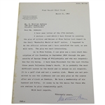 John Arthur Brown Signed Letter - President of Pine Valley G.C. for Half Century- Club Content- JSA ALOA