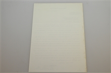 John Arthur Brown Signed Letter - President of Pine Valley G.C. for Half Century- Club Content- JSA ALOA
