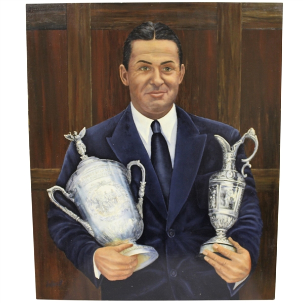 Bobby Jones Original Oil on Wood Painting Signed by Artist Bill Waugh JSA ALOA