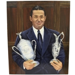 Bobby Jones Original Oil on Wood Painting Signed by Artist Bill Waugh JSA ALOA