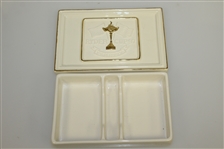 Ryder Cup 1997 Valderrama Porcelain Card Holder with Comm. Playing Cards by Artist Bill Waugh