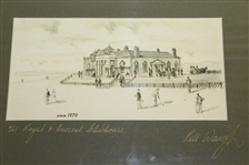 The Royal & Ancient Clubhouse 1860, 1870, 1890, & 2000 Artists Bill Waugh Signed Prints JSA ALOA