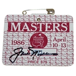 Jack Nicklaus Signed 1986 Masters Series Badge #X2561 - Ray Floyd Collection JSA ALOA