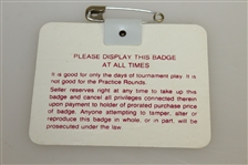 Jack Nicklaus Signed 1986 Masters Series Badge #X2561 - Ray Floyd Collection JSA ALOA