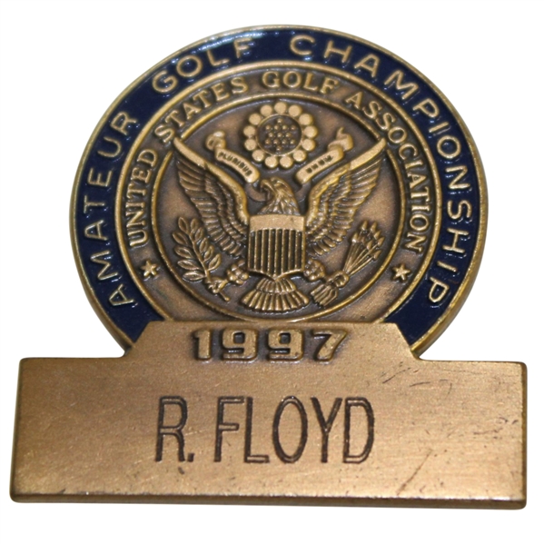 Robert Floyds 1997 US Amateur Contestant Badge - Round of 16 - Cog Hill, Lemont , IL