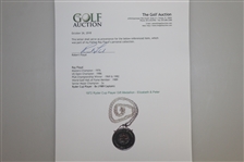 1975 Ryder Cup Player Gift Medallion - Elizabeth & Peter - Ray Floyd Collection