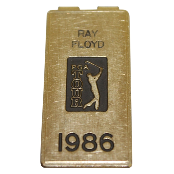 Ray Floyds Personal 1986 PGA Tour Credential Badge/ Money Clip - U.S. Open Winning Year