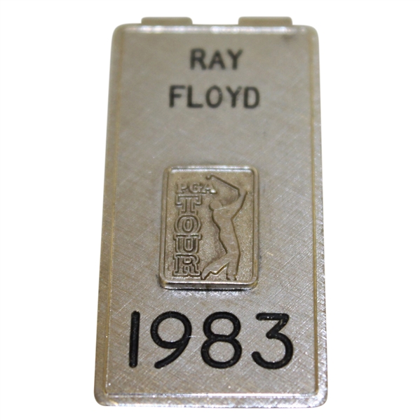 Ray Floyds Personal 1983 PGA Tour Credential Badge/Money Clip- Vardon Trophy Year