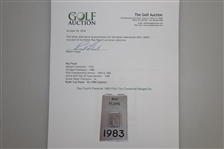Ray Floyd's Personal 1983 PGA Tour Credential Badge/Money Clip- Vardon Trophy Year