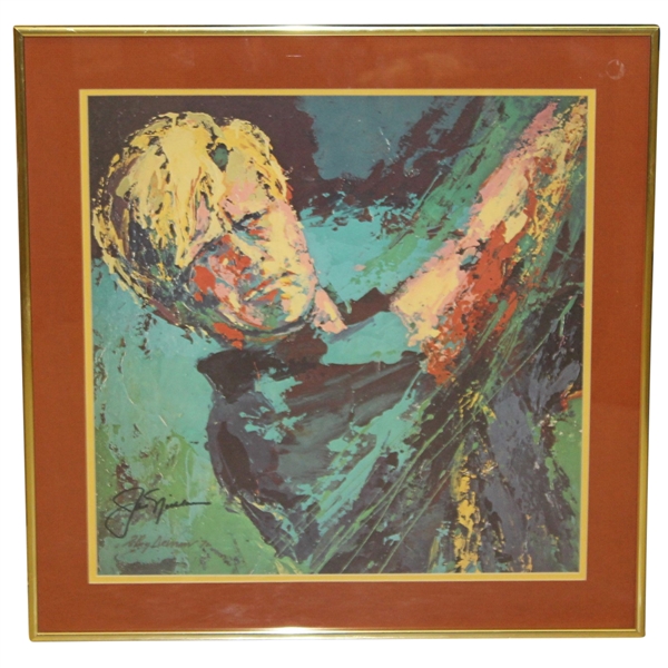 Jack Nicklaus & Leroy Neiman Signed Framed 1972 Print with USGA Gift Thanks Letter JSA ALOA