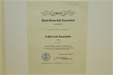 Jack Nicklaus & Leroy Neiman Signed Framed 1972 Print with USGA Gift Thanks Letter JSA ALOA