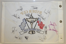 1999 Ryder Cup 'Battle at Brookline' Flag Signed by 11 US & 2 Euros W/Tiger JSA ALOA