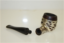 Sterling Silver Overlay Golf Tobacco Pipe