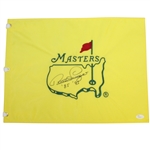 Bernhard Langer Signed Masters Undated Flag with Years Won Notation JSA #Q59918