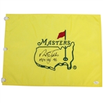 Nick Faldo Signed Masters Undated Flag with Years Won Notation FULL JSA #Y75522