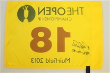 Nick Faldo Signed 2013 Open Championship Flag with Years Won Notation JSA #K54431