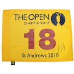 Louis Oosthuizen Signed 2010 Open Championship at St. Andrews Flag FULL PSA/DNA #S03974