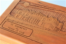 St. Andrews 'The Home Of Golf' Wooden Etched Box - Excellent Condition